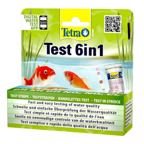 Tetra Pond Test 6 in1 набір смужок - тестів для швидкої та надійної перевірки показників якості води