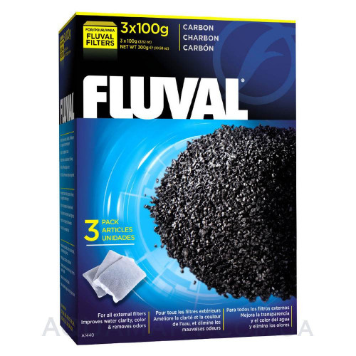 Активированный уголь Fluval Carbon, 3 x 100 гр